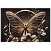 Stampa Con Led Su Tela Laccata Butterfly Farfalla Dorata Quadrata Con Cornice Oro - Foto miniatura 3