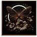 Stampa Con Led Su Tela Laccata Butterfly Farfalla Dorata Quadrata Con Cornice Oro - Foto miniatura 5