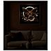 Stampa Con Led Su Tela Laccata Butterfly Farfalla Dorata Quadrata Con Cornice Oro - Foto miniatura 8