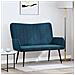 Sofa a Due Posti Blu 115 x 61 x 87 cm Velluto - Foto miniatura 2