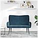 Sofa a Due Posti Blu 115 x 61 x 87 cm Velluto - Foto miniatura 3