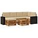 Set divano sezionale con cuscino 7 pcs Naturale e Beige - Foto miniatura 1