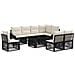 Set Divano da Giardino 9 pz Nero e Bianco Crema polyrattan - Foto miniatura 1