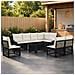 Set Divano da Giardino 9 pz Nero e Bianco Crema polyrattan - Foto miniatura 8