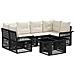 Set Divano da Giardino 7 pz Nero e Bianco Crema polyrattan - Foto miniatura 1