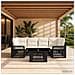 Set Divano da Giardino 7 pz Nero e Bianco Crema polyrattan - Foto miniatura 7