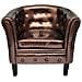 Chesterfield Poltrona Imbottita Capitonné Poltroncina Caffé - Foto miniatura 1