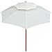 Ombrellone 2 Livelli 270x270 Cm Con Palo In Legno Bianco Crema - Foto miniatura 4