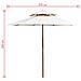 Ombrellone 2 Livelli 270x270 Cm Con Palo In Legno Bianco Crema - Foto miniatura 6