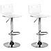 Set Di 2 Sgabelli Da Bar In Plastica Trasparente Color Bianco Malta - Foto miniatura 1