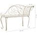 Sdraio da Giardino 128 cm in Metallo Anticato Bianco - Foto miniatura 6