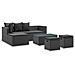 Set Divani da Giardino 4 pz Nero con Cuscini in Polyrattan - Foto miniatura 1
