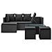 Set Divani da Giardino 4 pz Nero con Cuscini in Polyrattan - Foto miniatura 3