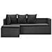 Set Divani da Giardino 4 pz Nero con Cuscini in Polyrattan - Foto miniatura 4