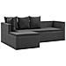 Set Divani da Giardino 4 pz Nero con Cuscini in Polyrattan - Foto miniatura 5