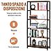 Libreria In Stile Industriale Vintage Con 6 Mensole In Legno E Metallo Nero - Foto miniatura 6