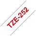 Cassetta Nastro Tz-252 Tze-252 Compatibile Brother Laminato Testo Rosso Su Bianco 24mmx8mt Tz252 Laminato Alta Qualita' - Foto miniatura 2