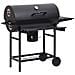 Barbecue a Barile con Ruote e Ripiani Acciaio Nero 115x85x95 cm - Foto miniatura 2