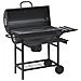Barbecue a Barile con Ruote e Ripiani Acciaio Nero 115x85x95 cm - Foto miniatura 1
