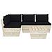 Set Divani da Giardino su Pallet 5 pz con Cuscini Legno Abete - Foto miniatura 2