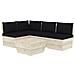Set Divani da Giardino su Pallet 5 pz con Cuscini Legno Abete - Foto miniatura 1