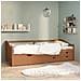 Divano Letto 3 Posti senza Ambrato in Legno di Pino 90x200 cm - Foto miniatura 1