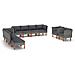 Set Divani Giardino 10pz Polyrattan Legno Di Eucalipto Grigio - Foto miniatura 1