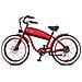 Outlaw - Rosso Metallico - 250w / 10ah - Vintage Chopper E-bike - Bicicletta Elettrica Cruiser Custom Fat Bike - Foto miniatura 2