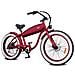 Outlaw - Rosso Metallico - 250w / 10ah - Vintage Chopper E-bike - Bicicletta Elettrica Cruiser Custom Fat Bike - Foto miniatura 3