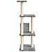 Albero Per Gatti Con Tiragraffi In Sisal Grigio Chiaro 119 Cm - Foto miniatura 3
