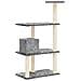 Albero Per Gatti Con Tiragraffi In Sisal Grigio Chiaro 119 Cm - Foto miniatura 4