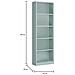 Libreria Pomona, Mobile Portalibri Alta A 5 Ripiani, Scaffale Da Ufficio O Cameretta, Scaffale Moderno Con Scomparti, 52x25h80 Cm, Verde Acqua - Foto miniatura 3