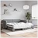Divano Letto Con Letto Estraibile Grigio Chiaro 100x200 Tessuto - Foto miniatura 1