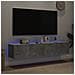 Mobili Tv A Parete Con Luci Led 2pz Grigio Cemento 80x35x31 Cm - Foto miniatura 3