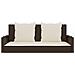 Panchina a Dondolo con Cuscini Marrone 119x56x48 cm Polyrattan - Foto miniatura 4