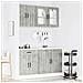 Set Mobili Da Cucina 4 Pz Kalmar Grigio Cemento In Truciolato - Foto miniatura 3