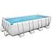 Piscina Fuori Terra - Rettangolo - 488x244x122 Cm - Grigio - Include Accessori Coordinati Cb31 - Foto miniatura 4