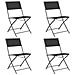 Lusso Casadino -  Sedie Pieghevoli Per Esterni 4 Pz In Acciaio E Textilene Nero - Foto miniatura 1