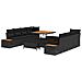 Set di 11 Pezzi di Divano da Giardino con Cuscini Rattan Nero Acacia,  Set da Pranzo da Giardino con 3 Pezzi e Cuscini Rattan Nero Acacia - Foto miniatura 1