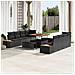 Set di 11 Pezzi di Divano da Giardino con Cuscini Rattan Nero Acacia,  Set da Pranzo da Giardino con 3 Pezzi e Cuscini Rattan Nero Acacia - Foto miniatura 2