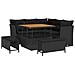 Set Divano da Giardino 8 Pezzi con Cuscini Nero Polyrattan Acacia,  Set da Pranzo da Giardino 3 Pezzi con Cuscini Nero Polyrattan Acacia - Foto miniatura 1
