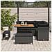 Set Divano da Giardino 8 Pezzi con Cuscini Nero Polyrattan Acacia,  Set da Pranzo da Giardino 3 Pezzi con Cuscini Nero Polyrattan Acacia - Foto miniatura 3