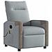 Poltrona Reclinabile Massaggio Elettrica Grigio Chiaro Tessuto - Foto miniatura 5