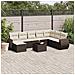 Set Divani da Giardino 9pz con Cuscini Marrone in Polyrattan - Foto miniatura 2