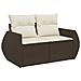 Set Divani da Giardino 9pz con Cuscini Marrone in Polyrattan - Foto miniatura 5