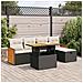 Set Divano da Giardino 6 pz con Cuscini Nero in Polyrattan - Foto miniatura 2