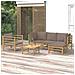 Set Salotto da Giardino 6pz con Cuscini Tortora Bambù - Foto miniatura 2