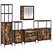 Set di mobili da bagno 5 pezzi in legno ingegnerizzato rovere affumicato - Foto miniatura 1