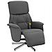 Poltrona Reclinabile Massaggio Poggiapiedi Grigio Scuro Tessuto - Foto miniatura 2