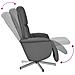 Poltrona Reclinabile Massaggio Poggiapiedi Grigio Scuro Tessuto - Foto miniatura 6